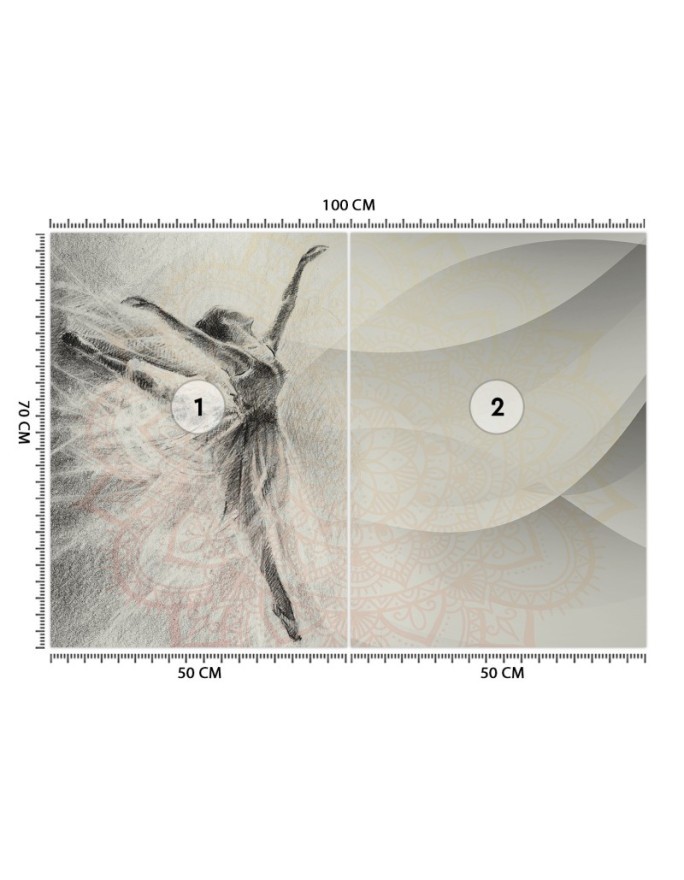 Inspirational wall mural - Ballerina mandala background | FEEBY