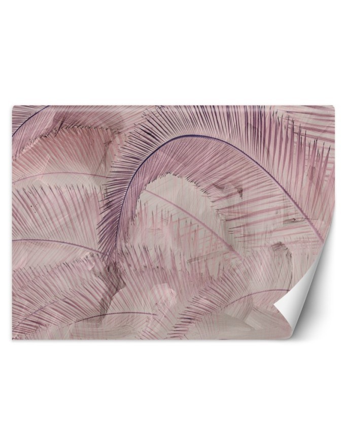 Exclusive wall mural - Palm leaves pink | FEEBY