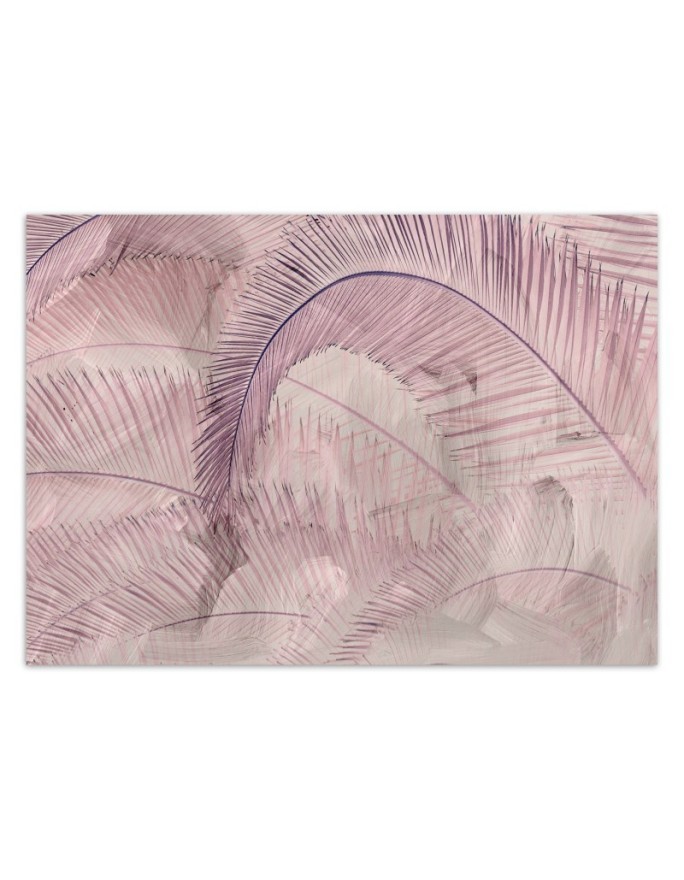 Exclusive wall mural - Palm leaves pink | FEEBY