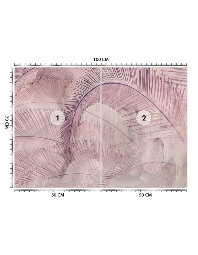 Exclusive wall mural - Palm leaves pink | FEEBY