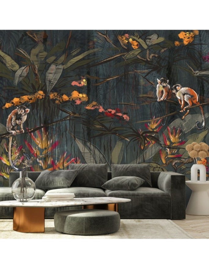Original Wallpaper - Monkeys in the jungle abstract | FEEBY