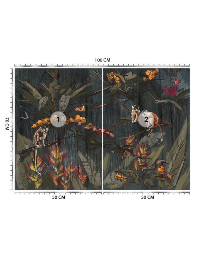 Original Wallpaper - Monkeys in the jungle abstract | FEEBY