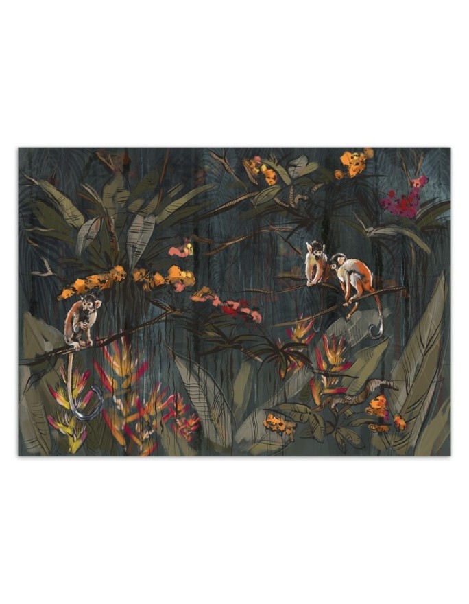 Original Wallpaper - Monkeys in the jungle abstract | FEEBY