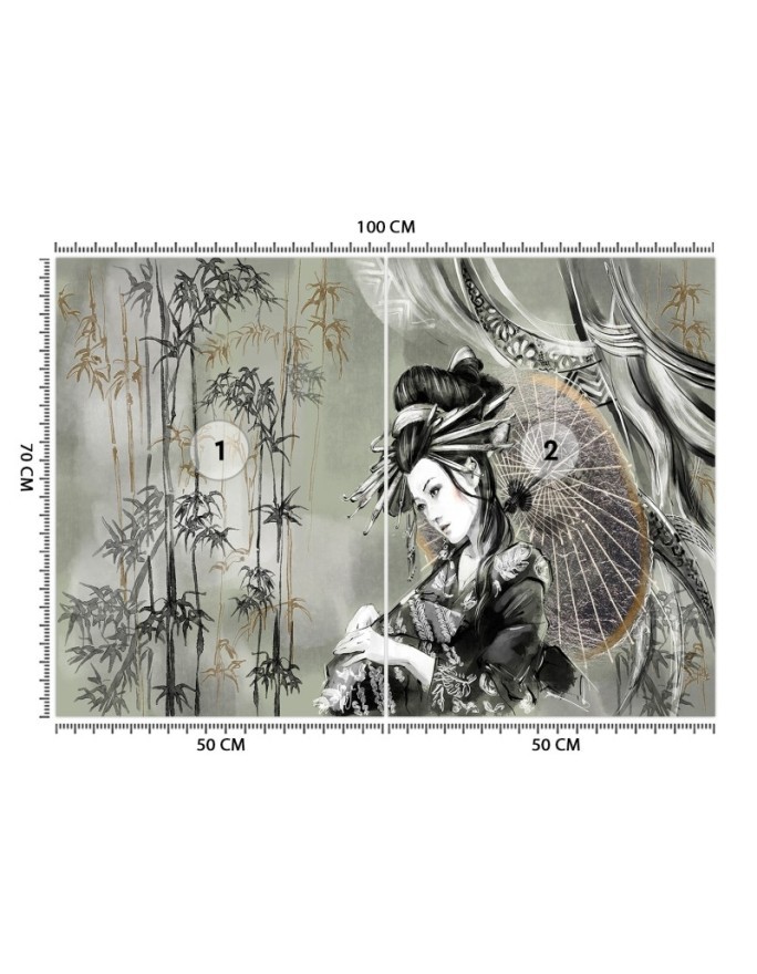 Modern Wallpapers - Geisha and bamboo | FEEBY