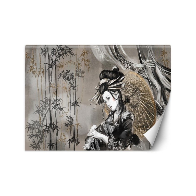 Modern Wallpapers - Geisha and bamboos | FEEBY