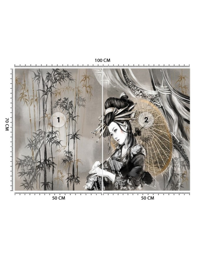 Modern Wallpapers - Geisha and bamboos | FEEBY