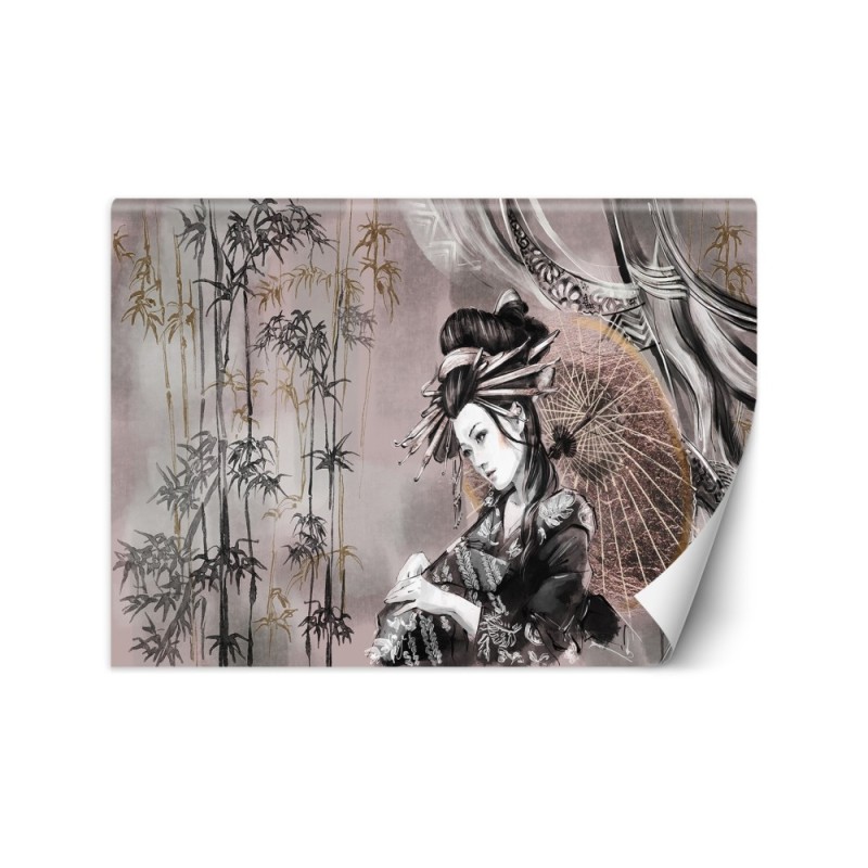 Modern Wallpapers - Geisha and bamboos | FEEBY
