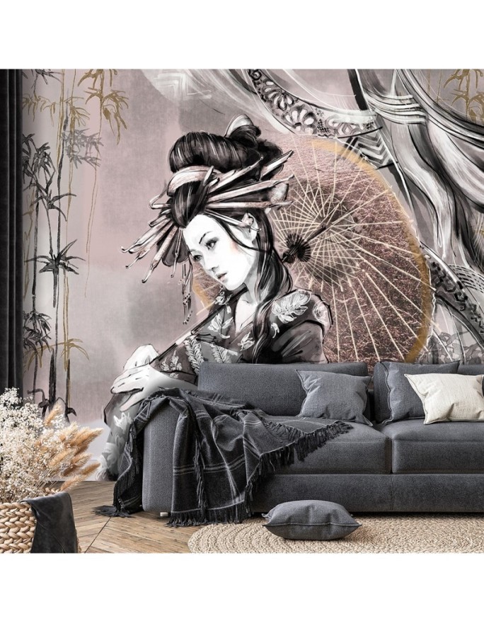 Modern Wallpapers - Geisha and bamboos | FEEBY