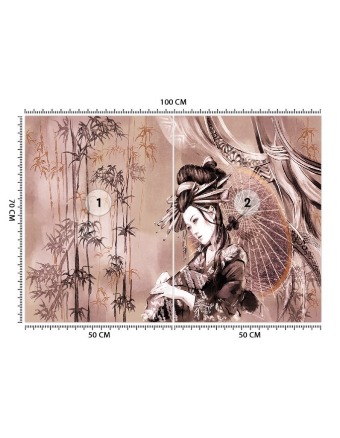 Modern Wallpapers - Geisha and bamboos | FEEBY