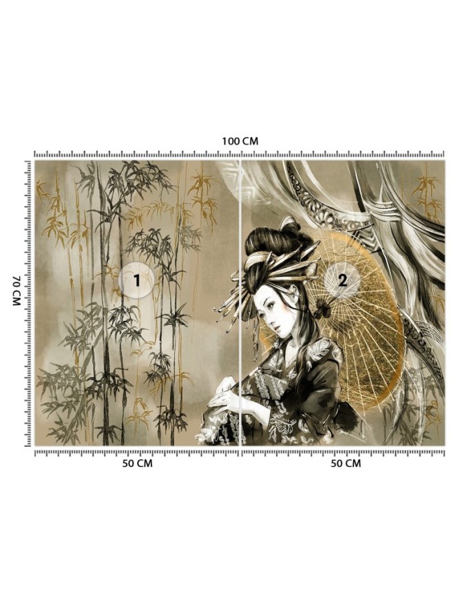 Modern Wallpapers - Geisha and bamboos | FEEBY