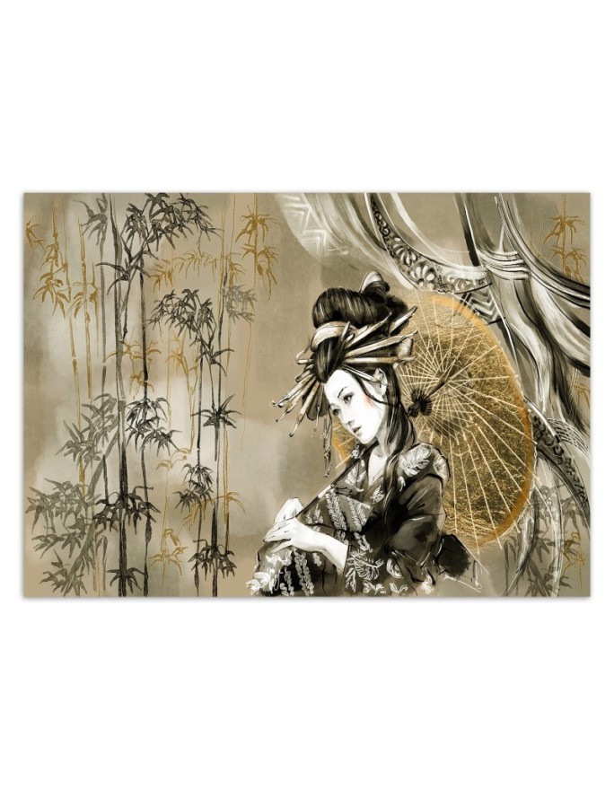 Modern Wallpapers - Geisha and bamboos | FEEBY