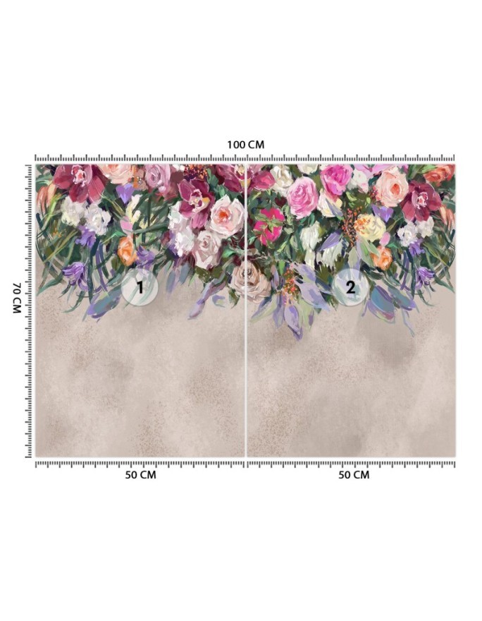 Stylish wall murals - Concrete flower bouquet | FEEBY