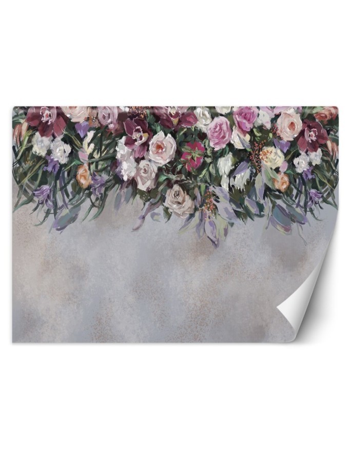 Original wall murals - Hanging bouquet of flowers concrete | FEEBY