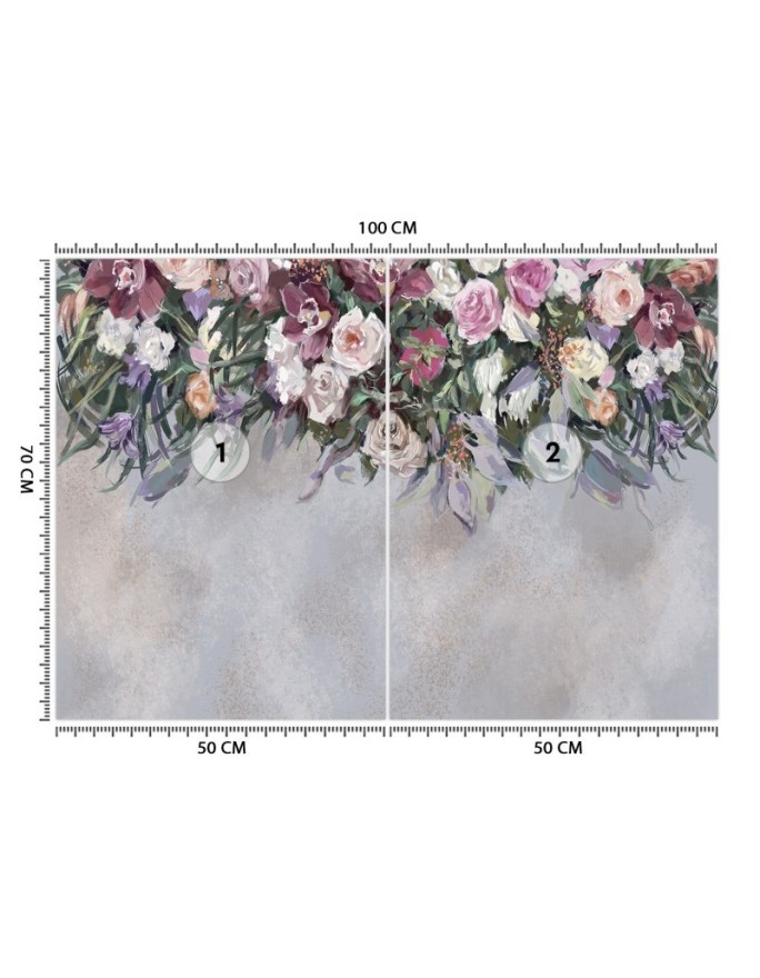 Original wall murals - Hanging bouquet of flowers concrete | FEEBY