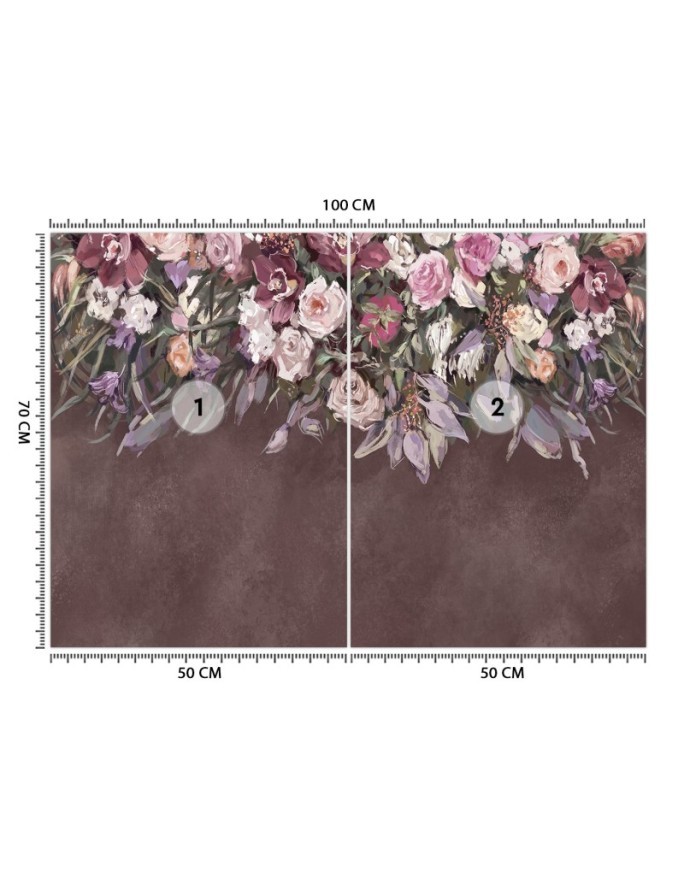 Designer wall murals - Bouquet of flowers concrete | FEEBY