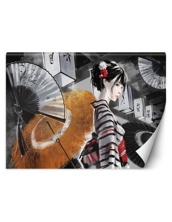 Modern wall murals - Geisha with fan | FEEBY