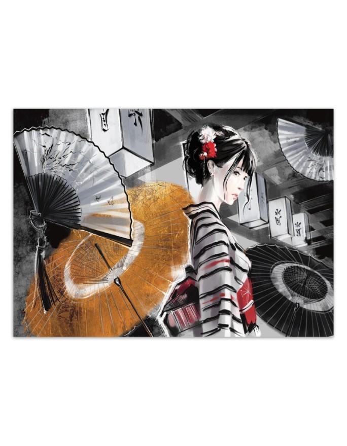 Modern wall murals - Geisha with fan | FEEBY