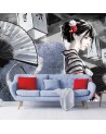 Modern wall murals - Geisha with fan | FEEBY