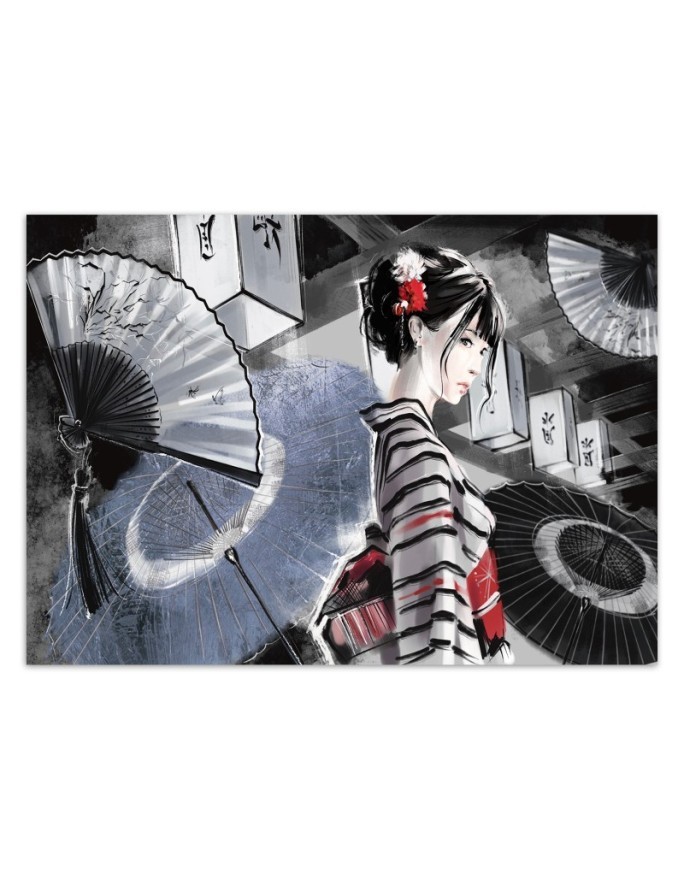 Modern wall murals - Geisha with fan | FEEBY