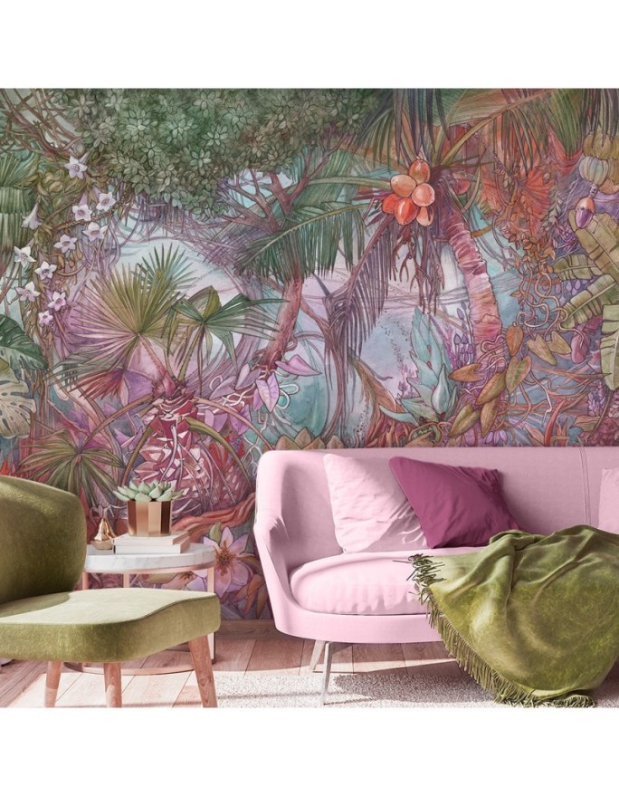 Exclusive wall mural - Coloured jungle | FEEBY