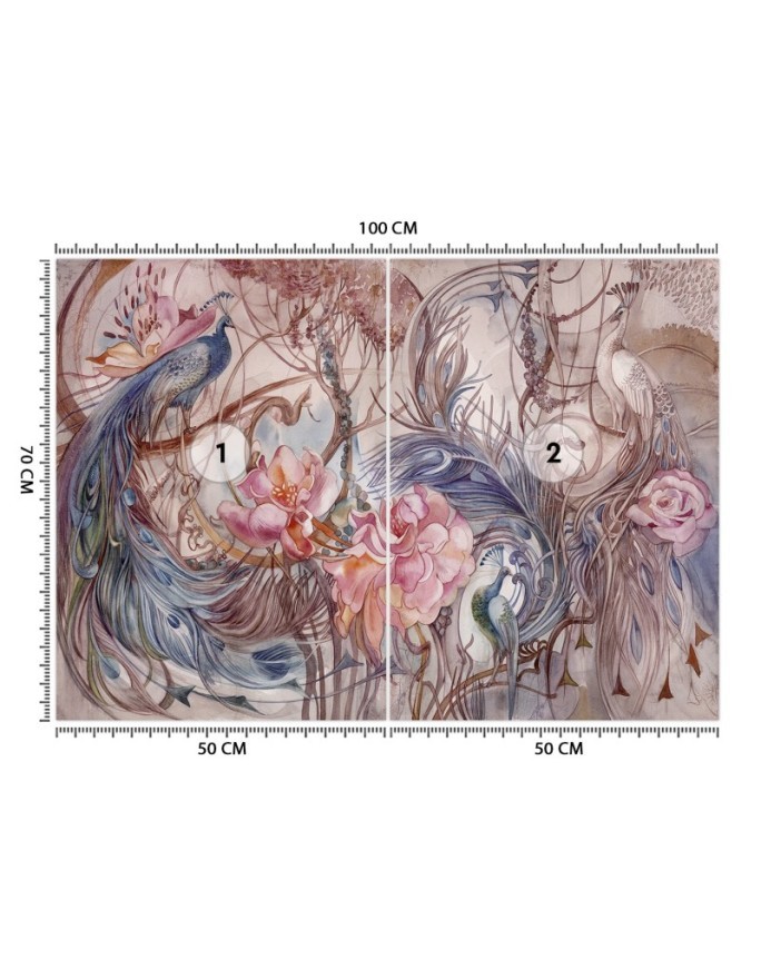 Original wall mural - Magic peacock | FEEBY