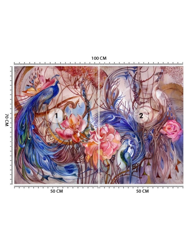 Original wall murals - Peacock birds | FEEBY