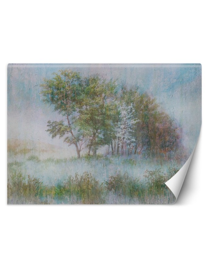 Inspirational wall murals - Trees in mist watercolour | FEEBY
