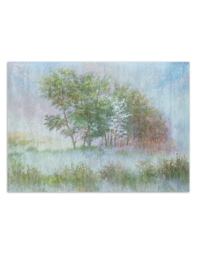 Inspirational wall murals - Trees in the mist watercolour | FEEBY