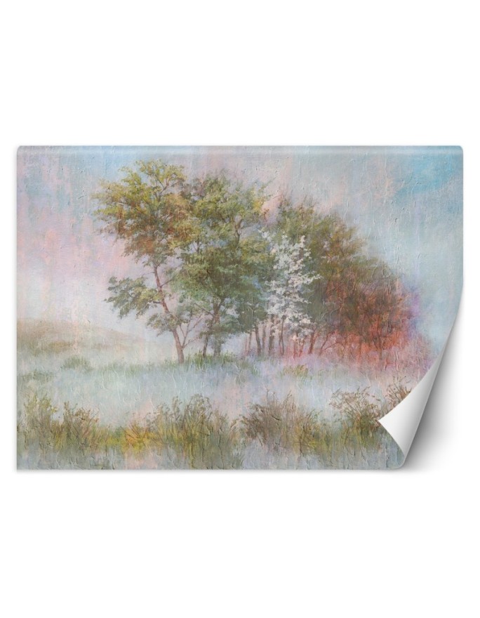 Wall mural Trees in a foggy...