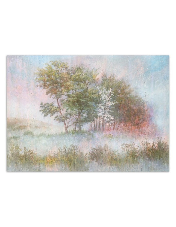 Inspirational wall murals - Trees in the mist watercolour | FEEBY