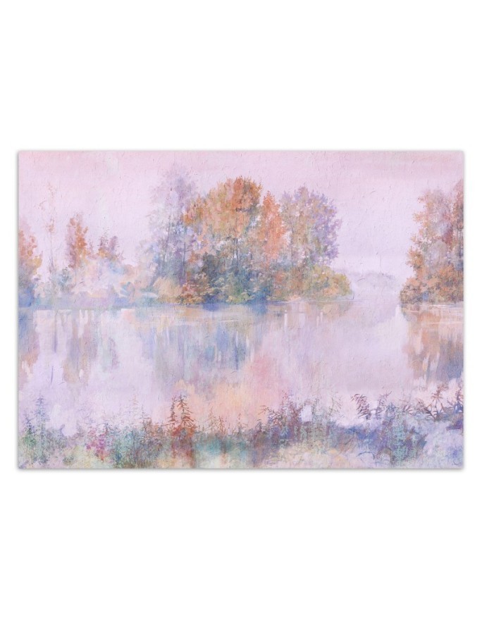 Stylish wall murals - Lake view fog watercolour | FEEBY
