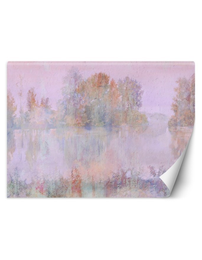 Stylish wall murals - Lake view fog watercolour | FEEBY