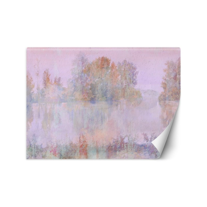 Stylish wall murals - Lake view fog watercolour | FEEBY