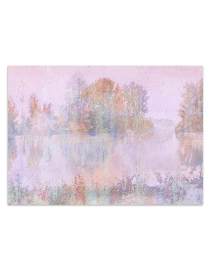 Stylish wall murals - Lake view fog watercolour | FEEBY