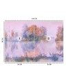 Stylish wall murals - Lake view fog watercolour | FEEBY
