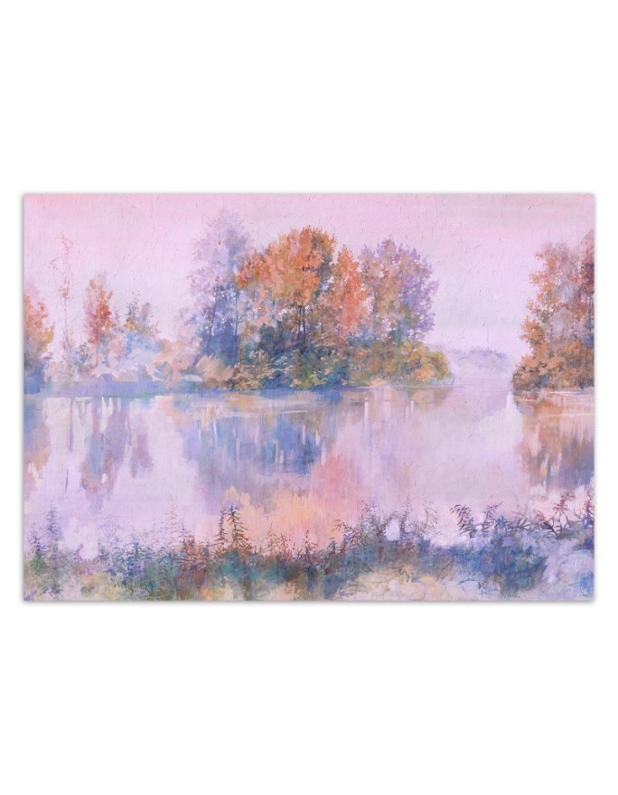 Stylish wall murals - Lake view fog watercolour | FEEBY