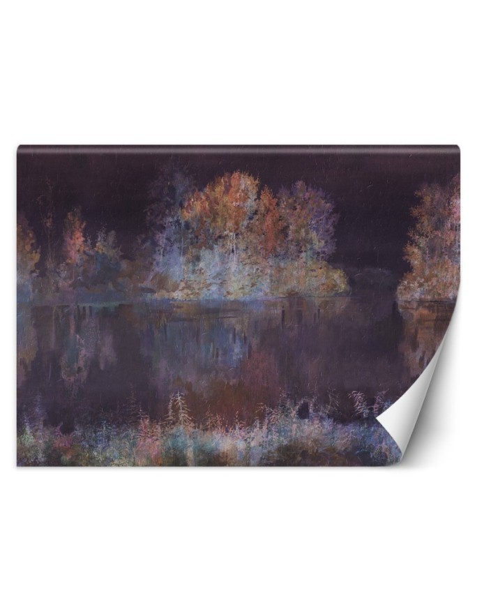 Stylish wall murals - Lake view fog watercolour | FEEBY