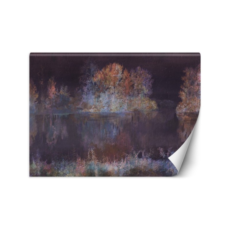Stylish wall murals - Lake view fog watercolour | FEEBY