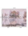 Stylish wall mural - Lake view fog watercolour | FEEBY