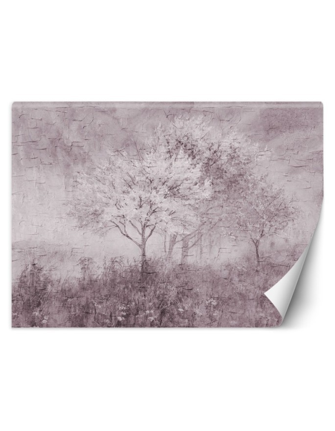 The most fashionable wall murals - Trees in the mist in a meadow watercolour | FEEBY