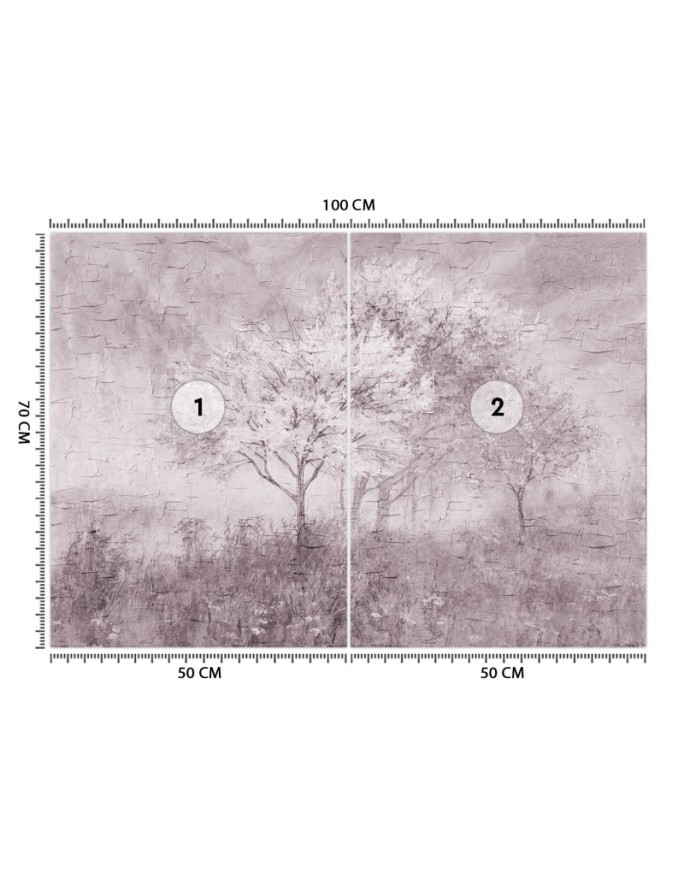 The most fashionable wall murals - Trees in the mist in a meadow watercolour | FEEBY