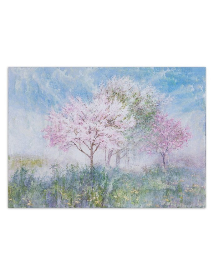 The most fashionable wall murals - Trees in the mist in a meadow watercolour | FEEBY