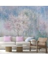 The most fashionable wall murals - Trees in the mist in a meadow watercolour | FEEBY