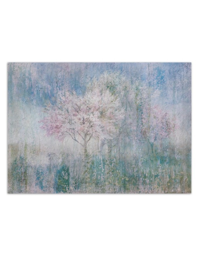 The most fashionable wall murals - Trees in the mist in a meadow watercolour | FEEBY