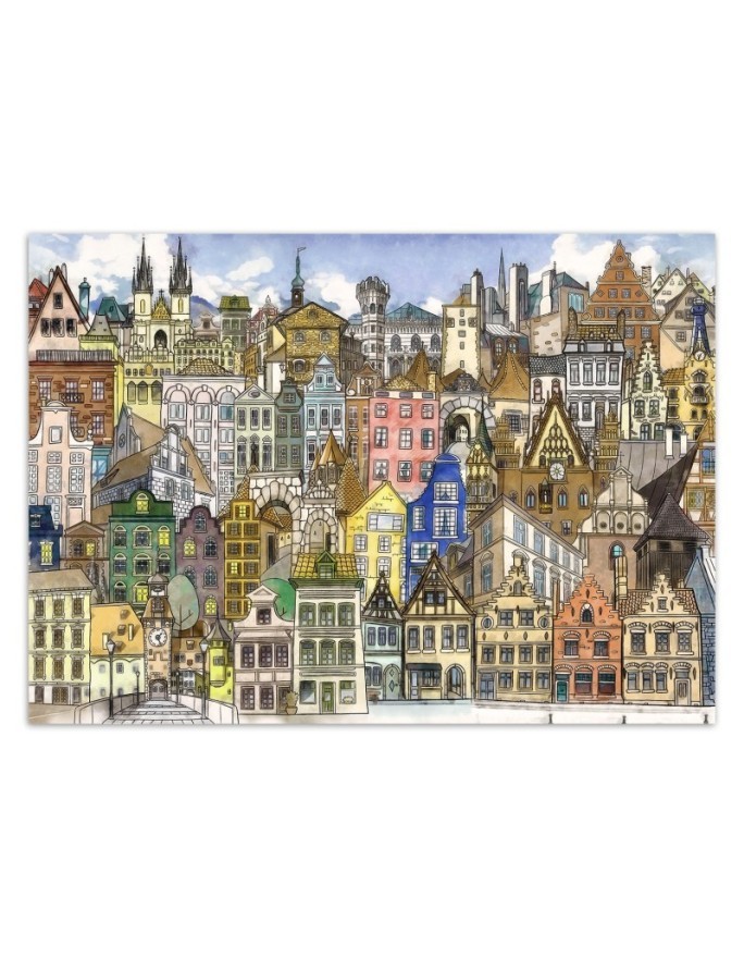 Children's wall mural - Colourful city | FEEBY