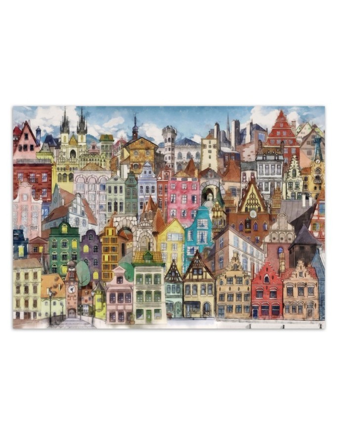 Children's wall mural - Colourful city | FEEBY