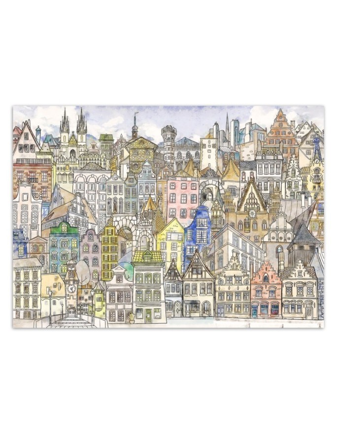Children's wall mural - Colourful city | FEEBY