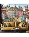 Children's Wallpaper - Colourful city | FEEBY