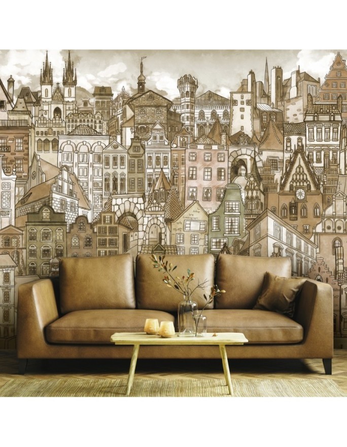 Children's room Wallpaper - Retro city | FEEBY