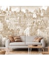 Children's room Wallpaper - Cheerful vintage city | FEEBY